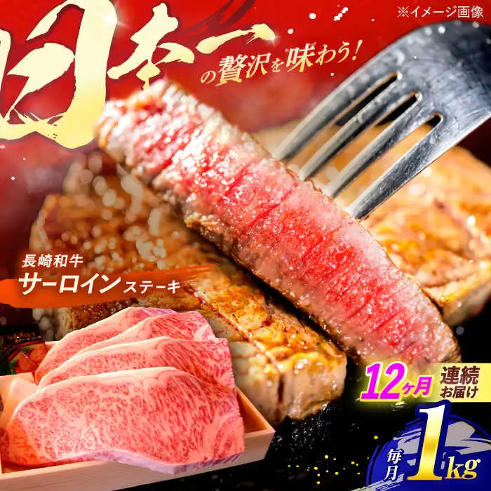 【全12回定期便】 長崎和牛 A5ランク 特選サーロインステーキ 250g×4枚 計1kg / ステーキ すてーき 和牛 牛肉 ぎゅうにく 国産牛 牛 サーロイン A5 / 諫早市 / 焼き肉おがわ [AHCD038]