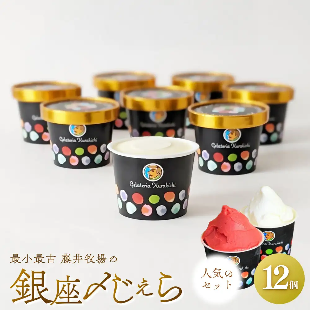 【人気セット】最小最古の藤井牧場 銀座〆じぇら ジェラート（12個セット）