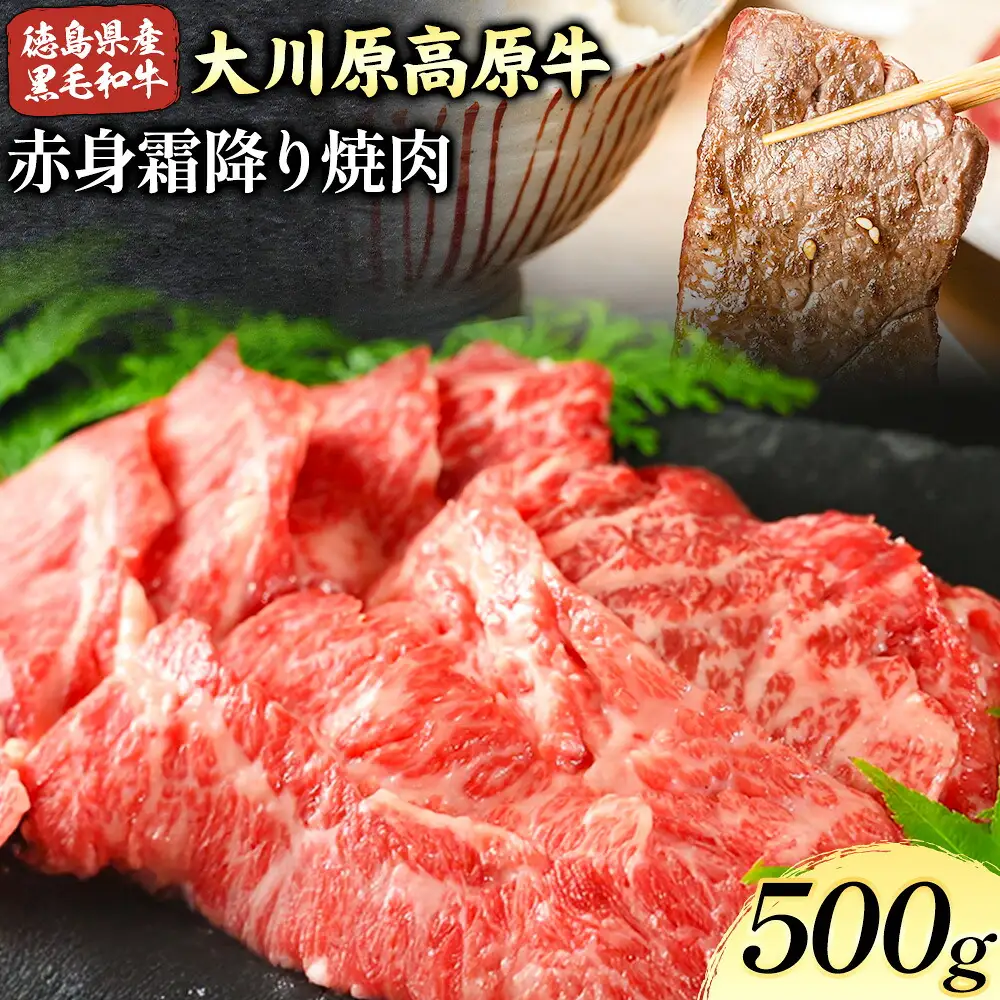 牛肉 大川原高原牛 赤身霜降り焼肉 500g | 牛肉