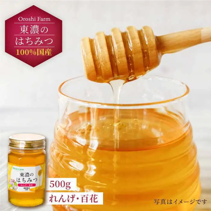 はちみつ (れんげ・百花) 500g [MAB005] 東濃のはちみつ