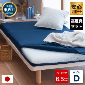 高反発 寝具 ブレスエアー製 敷布団「ベーシックD」 近江化成工業株式会社 滋賀県 東近江市 AD03 高反発敷布団 マットレス ダブル 体圧分散 洗える 抗菌 防臭 腰痛 肩こり 通気性 国産 快眠 寝姿勢サポート 三つ折り 軽量 硬め 柔らかめ