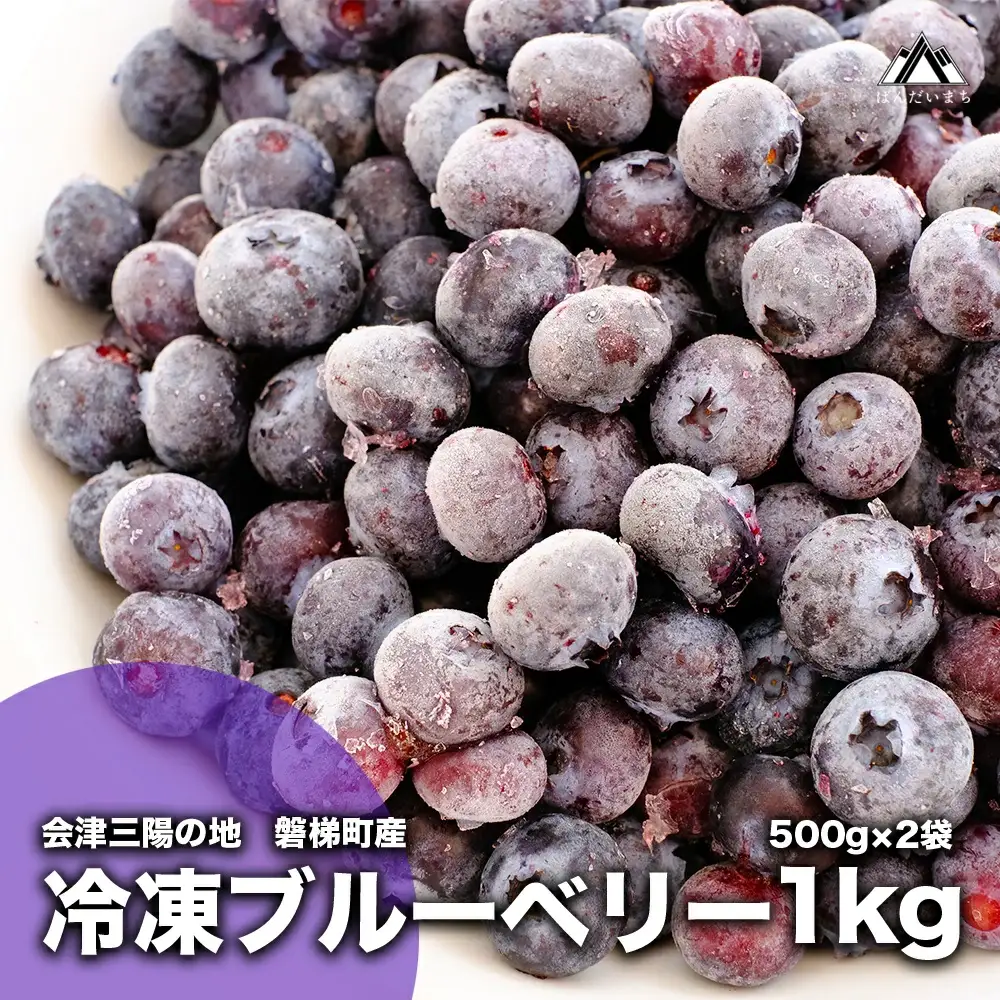 【冷凍】ブルーベリー 1kg 直径13mm以上