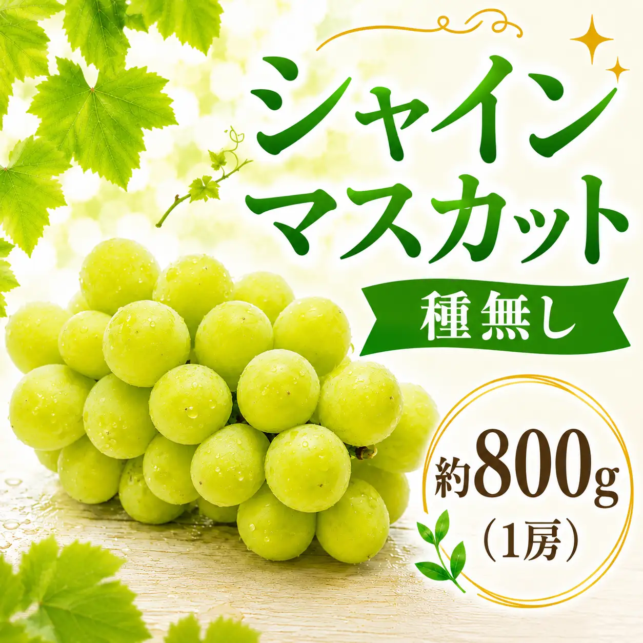 期間限定 ！ 筑西市産 シャインマスカット 1房 約800g 種無し 2026年産