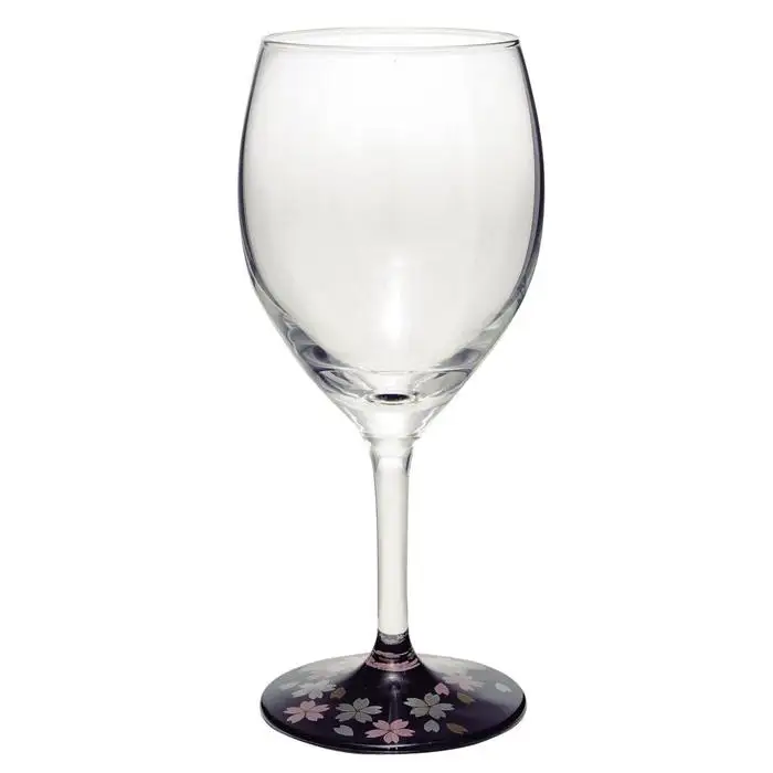 ぬりもん de Verre ワイングラス 蒔絵 桜 黒