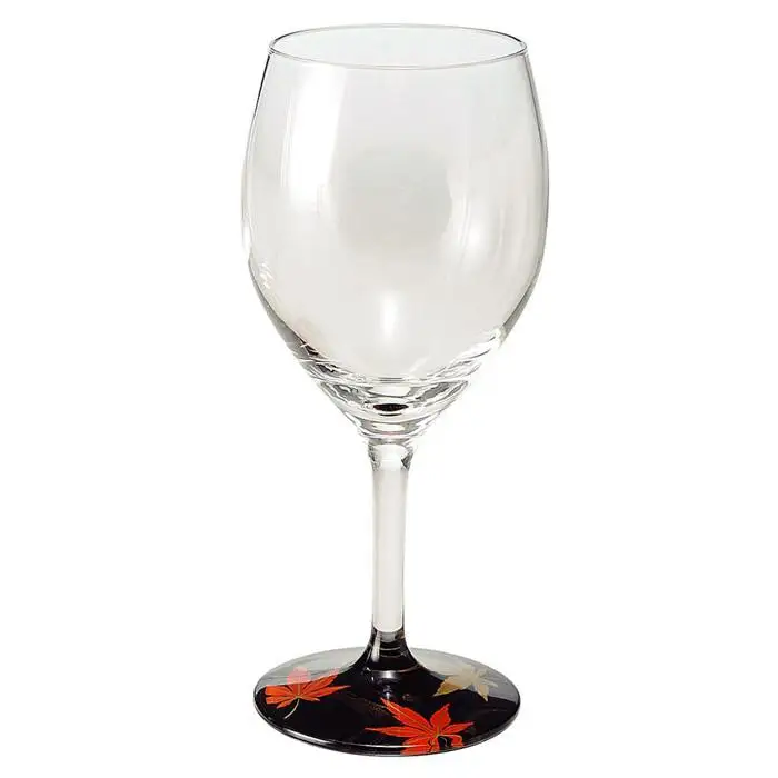 ぬりもん de Verre ワイングラス 蒔絵 紅葉 黒