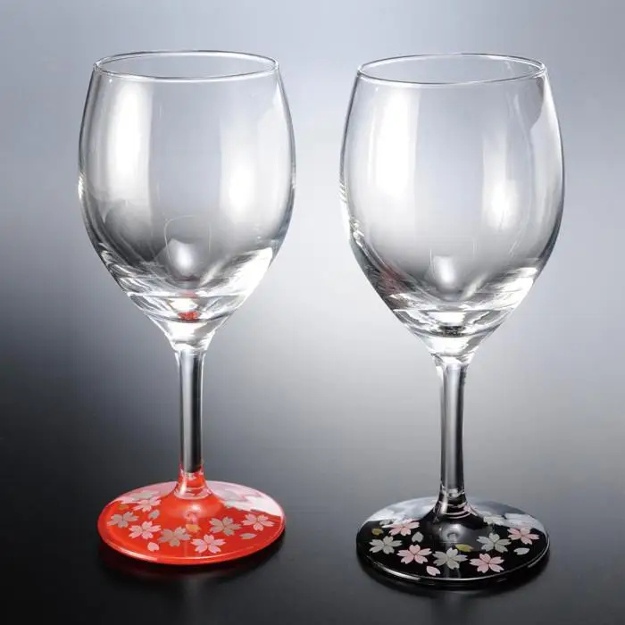 ぬりもん de Verre ワイングラスペア 蒔絵 桜