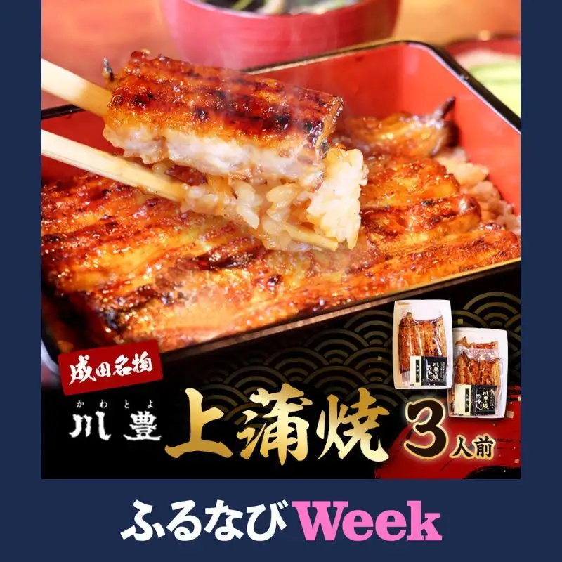 【ふるなびWEEK対象】うなぎ 川豊 上蒲焼 3人前 セット 蒲焼 うなぎの蒲焼 国産うなぎ 国産 高級品 高級食材 老舗 真空パック