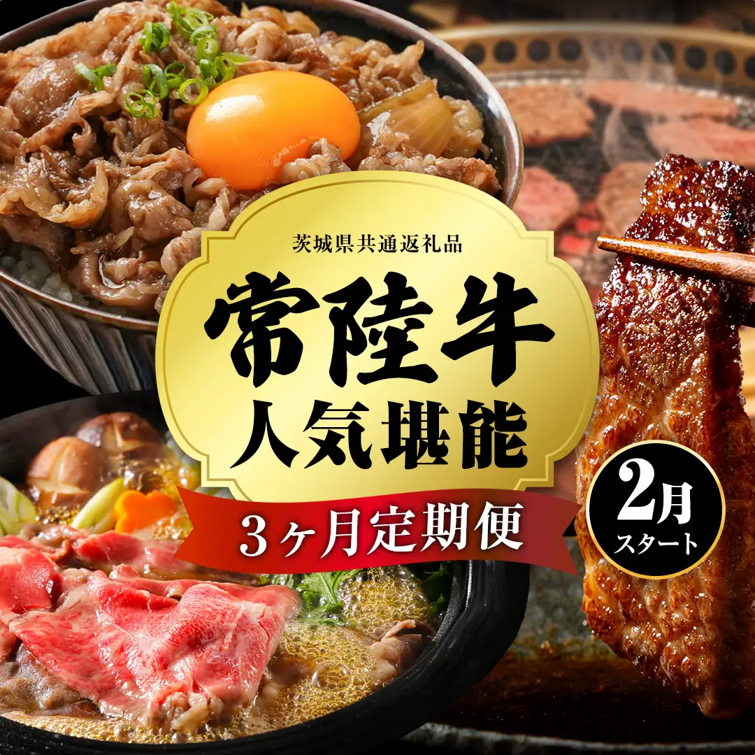 【 2027年2月スタート 】【 定期便 全3回 】 常陸牛 人気 3ヶ月 堪能セット