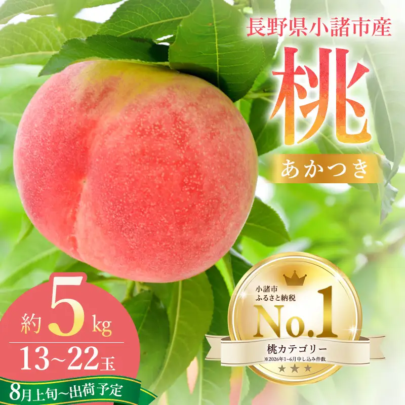 桃 あかつき 約5kg 13～22玉 桃
