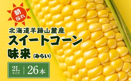 北海道 スイートコーン 味来 約10kg 2Lサイズ 計26本 とうもろこし とうきび コーン 新鮮 採れたて 産直 JAようてい 19,980円