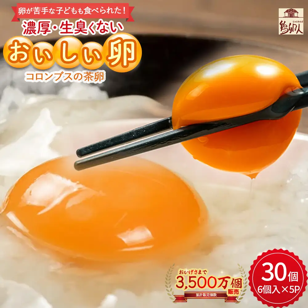 卵が苦手な子どもも食べられた！生臭くないおいしい卵 6個入×5P たまご ／Gbn-A03
