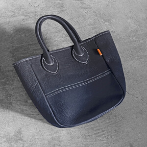 栃木レザー使用｜ソフトな手触り 本革 小さめトートバッグ｜Tote bag 03 S｜ブラック｜minca（全6色）