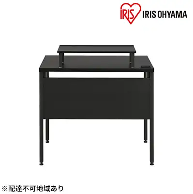ケーブル収納デスク モニター台付 CSD-800M ブラック/ブラック アイリスオーヤマ デスク