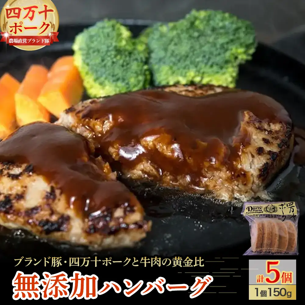 究極の黄金比！安心・無添加ハンバーグ5個セット ／Adf-B14 豚肉 豚肉 豚肉 豚肉 豚肉 豚肉