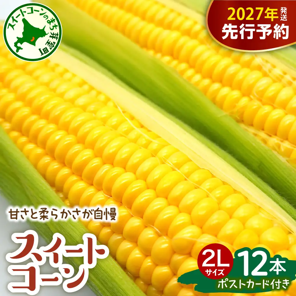 とうもろこし ゴールドラッシュ 2Lサイズ以上 12本 ポストカード付