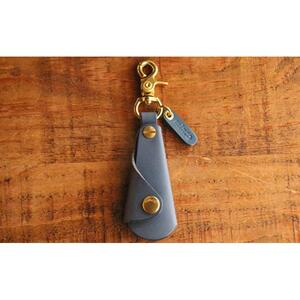 【minca】栃木レザーの真鍮靴ベラキーホルダー/シューホーン01/ブルー　641【雑貨 日用品 人気 おすすめ 】