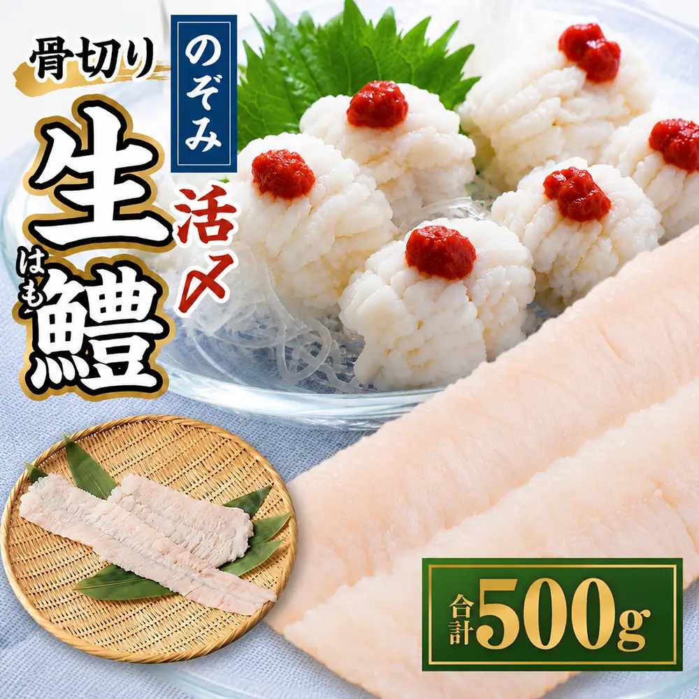 のぞみ水産 活〆 骨切り 生鱧 500g 【2026年5月上旬から12月上旬発送予定】