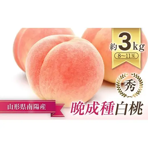 【令和9年産先行予約】 晩成のもも「あぶくま・だて白桃・西王母 等」約3kg (8～11玉) 《令和9年8月下旬～発送》 『生産者 佐藤 勇二』 桃 モモ 果物 フルーツ 産地直送 [967]