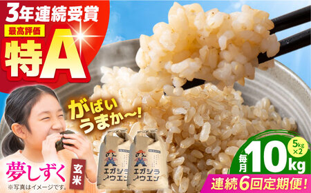 【全6回定期便】夢しずく 玄米 10kg（5kg×2袋）【江頭農園】  [HAU010]特A 特A評価 コメ お米 特A米