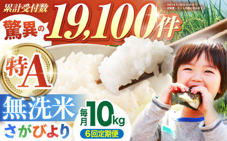 【全6回定期便】さがびより 無洗米 10kg（5kg×2袋）  [HBL048] 米