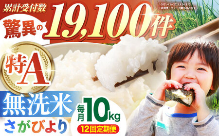 【全12回定期便】さがびより 無洗米 10kg（5kg×2袋）  [HBL049] 無洗米 無洗米 無洗米 無洗米 無洗米 無洗米