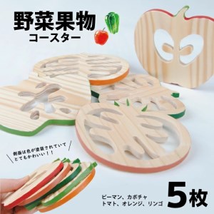 SZ0104　野菜果物コースター　5枚セット