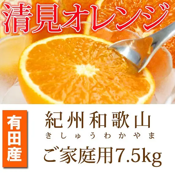 ［ご家庭用訳アリ］紀州有田産清見オレンジ　7.5kg［2027年3月下旬以降発送］［先行予約］［UT54］