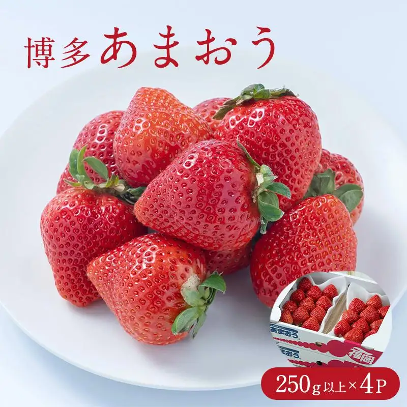 フルーツソムリエが選んだ 福岡県産春あまおう４パック※一部離島不可【1パックあたり250g】