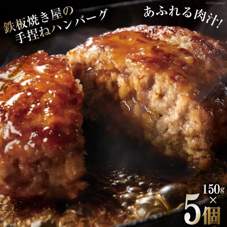 CG020 島原鉄板焼き屋の一品 うまからじゃ手捏ねハンバーグ 150g×5個