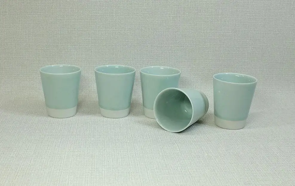【AB588】【波佐見焼】es cup 青磁釉 〈M〉【西海陶器】5　47103