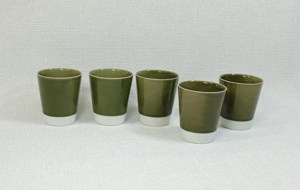 【AB589】【波佐見焼】es cup 織部釉 〈M〉【西海陶器】5　47104
