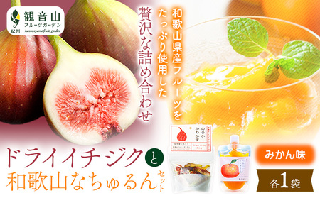 ドライイチジクとなちゅるん(みかん味)のセット 各1袋 有限会社柑香園 