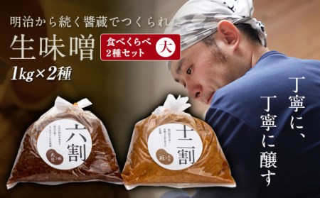 明治から続く醤蔵でつくられた「生味噌」食べくらべ２種セット 大 F21T-128