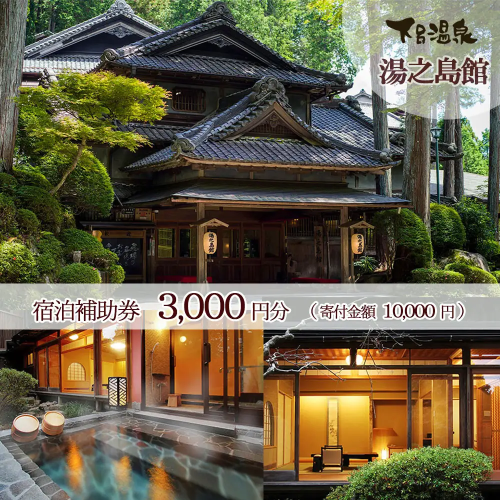 下呂温泉 【湯之島館】宿泊補助券(3,000円分）【a007-2】