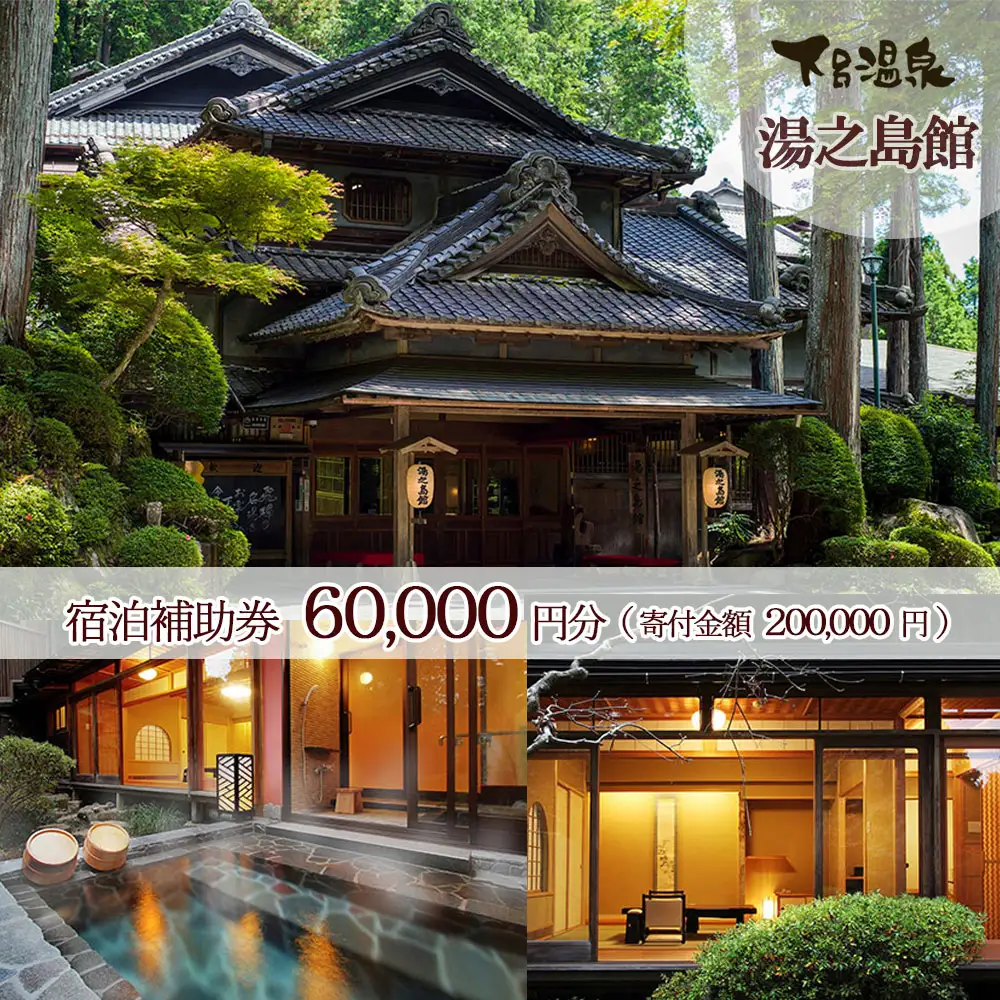 下呂温泉 【湯之島館】宿泊補助券(60,000円分）【a007-3】