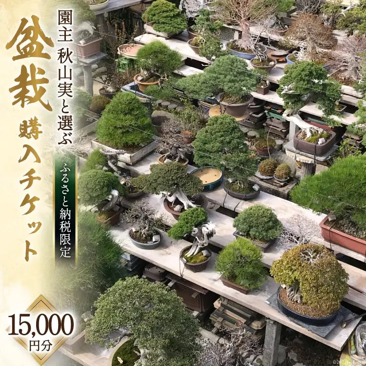ふるさと納税限定 園主 秋山実と選ぶ 盆栽購入チケット 15,000円分