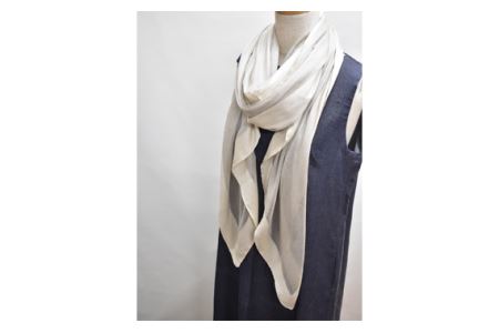No.254 シルクカシミヤストール　「Frame」white【n0254_mut_A】