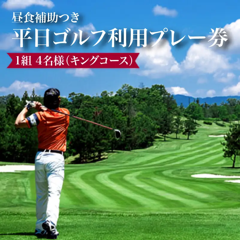 日野ゴルフ場平日ゴルフ利用プレー券/1組4名様（キングコース）