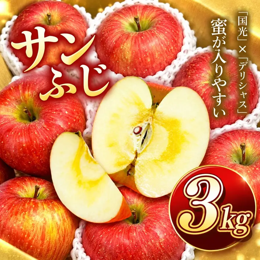 りんご サンふじ 令和8年11月下旬発送 信州のサンふじ 約3キロ！【010-33】
