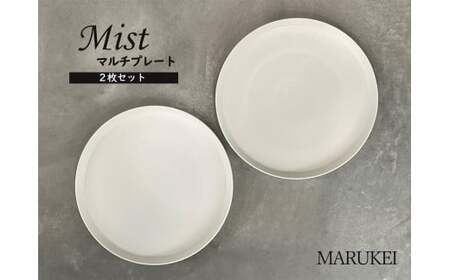 有田焼 マルチプレート Mist 2枚セット【丸兄商社】食器 器 うつわ 皿 丸皿 メイン皿 プレートワンプレート 2枚 セット ペア シンプル おしゃれ ホワイト as014