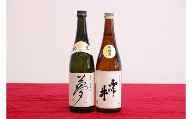 【贈答用箱入】純米酒・吟醸酒セット(王紋×ふじの井) 【新潟県 新発田市 王紋 ふじの井 純米酒 吟醸酒 セット 720ml 夢 2本 飲み比べ 四合瓶 贈答 プレゼント E55_01H 】