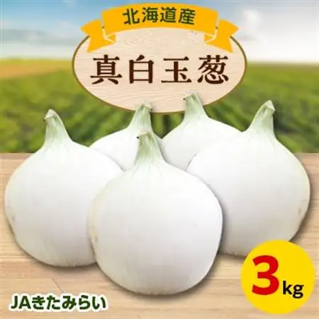 JAきたみらい　真白玉葱　3kg【配送不可地域：離島・沖縄県】【1292832】