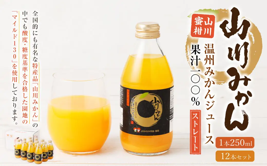 A56 山川みかんストレートジュース（250ml×12本）