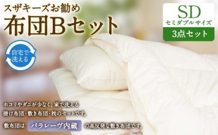S40 スザキーズ お勧め セミダブル布団 Bセット（パラレーヴ内蔵タイプ）