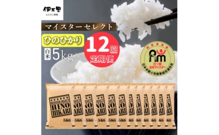【令和6年産 新米】【定期便】ヒノヒカリ白米５kg×１２回 999-B696