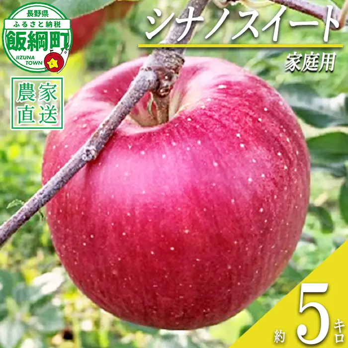 りんご シナノスイート 家庭用 5kg ファームトヤ 沖縄県への配送不可 2026年10月中旬頃から2026年10月下旬頃まで順次発送予定 令和8年度収穫分 信州 果物 フルーツ リンゴ 林檎 シナノスイート りんご3兄弟 長野 予約 農家直送 長野県 飯綱町 [1142]