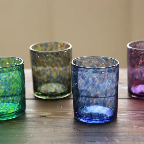 【琉球ガラス工房 硝子家すずめ】水面－minamo－＜4色セット＞ 〇 伝統工芸品 琉球ガラス グラス おしゃれ カラフル プレゼント 贈り物 セット 水の中 沖縄 読谷村 インテリア