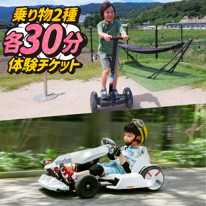 ＜各30分利用券＞ゴーカート＆セグウェイ・キックボード・ミニカートの中から１種類 吉野ヶ里/e-ビークルパーク レジャー 乗り物 のりもの アウトドア 遊び 利用券[FCS003]