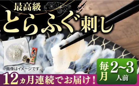 【全12回定期便】壱岐産 とらふぐ 刺身 2、3人前（皮・ヒレ付）[JDT026]