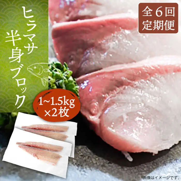 【全6回定期便】壱岐産 ヒラマサ フィレ 2kgから3kg（半身×2枚・刺身用）[JDT043]